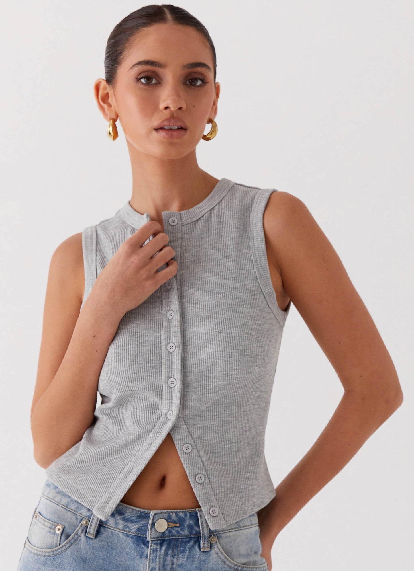 RibForm™ - Button Tank Top